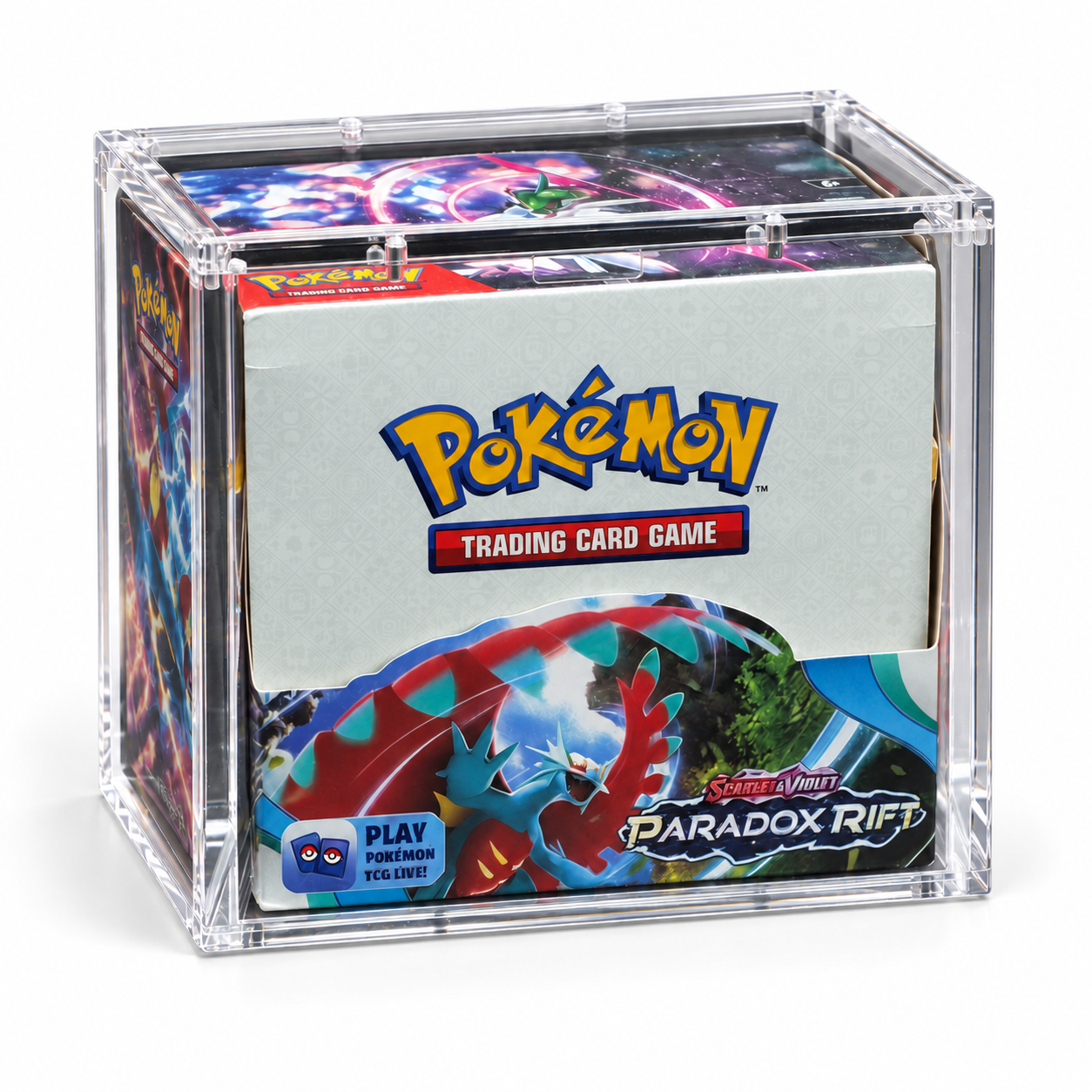 亚克力展示盒内的 Paradox Rift Booster Box