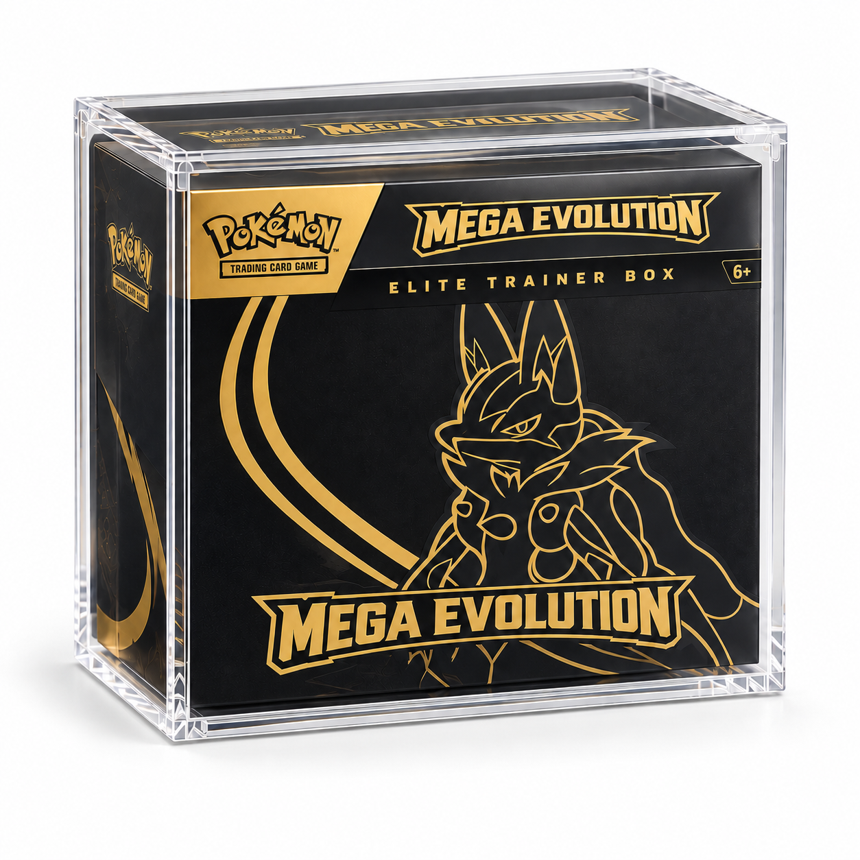 亚克力展示盒内的 Mega Evolution ETB